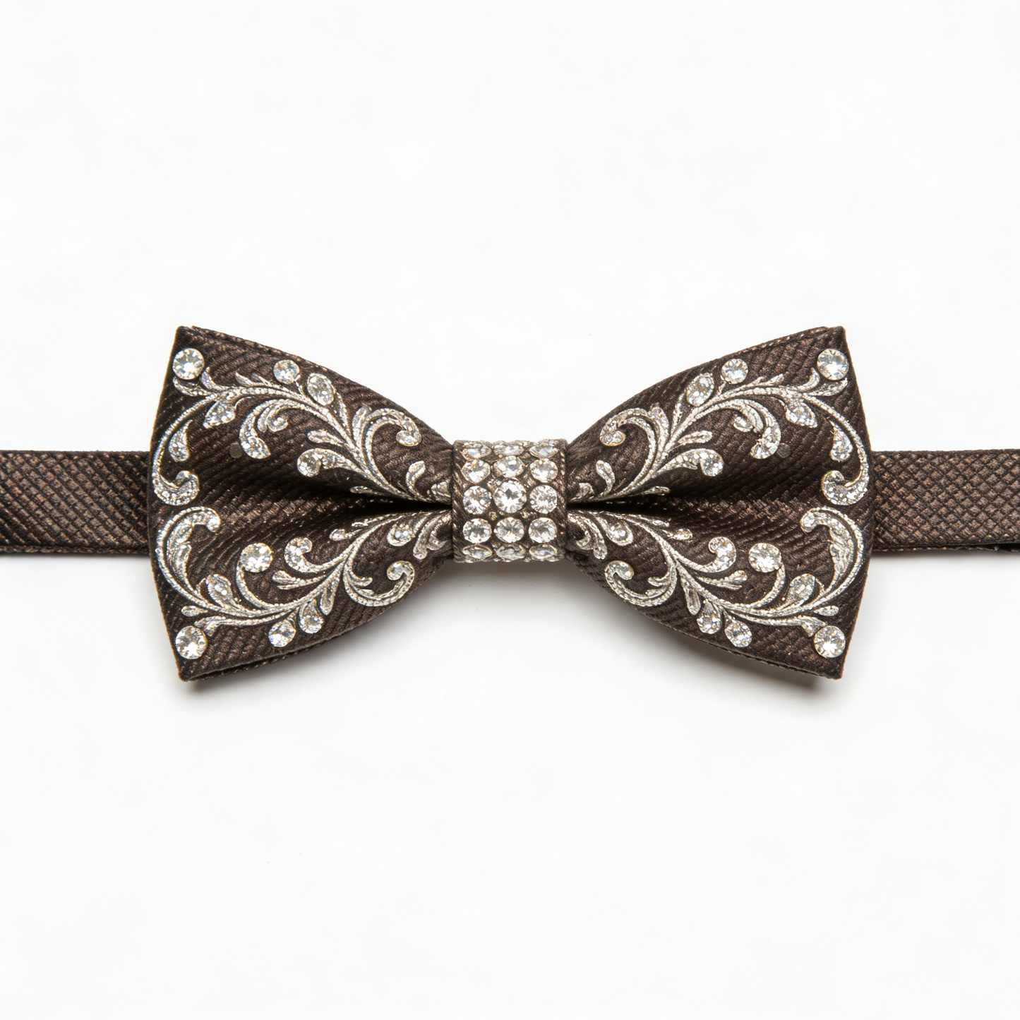 Gold Pattern Brown Bow Tie