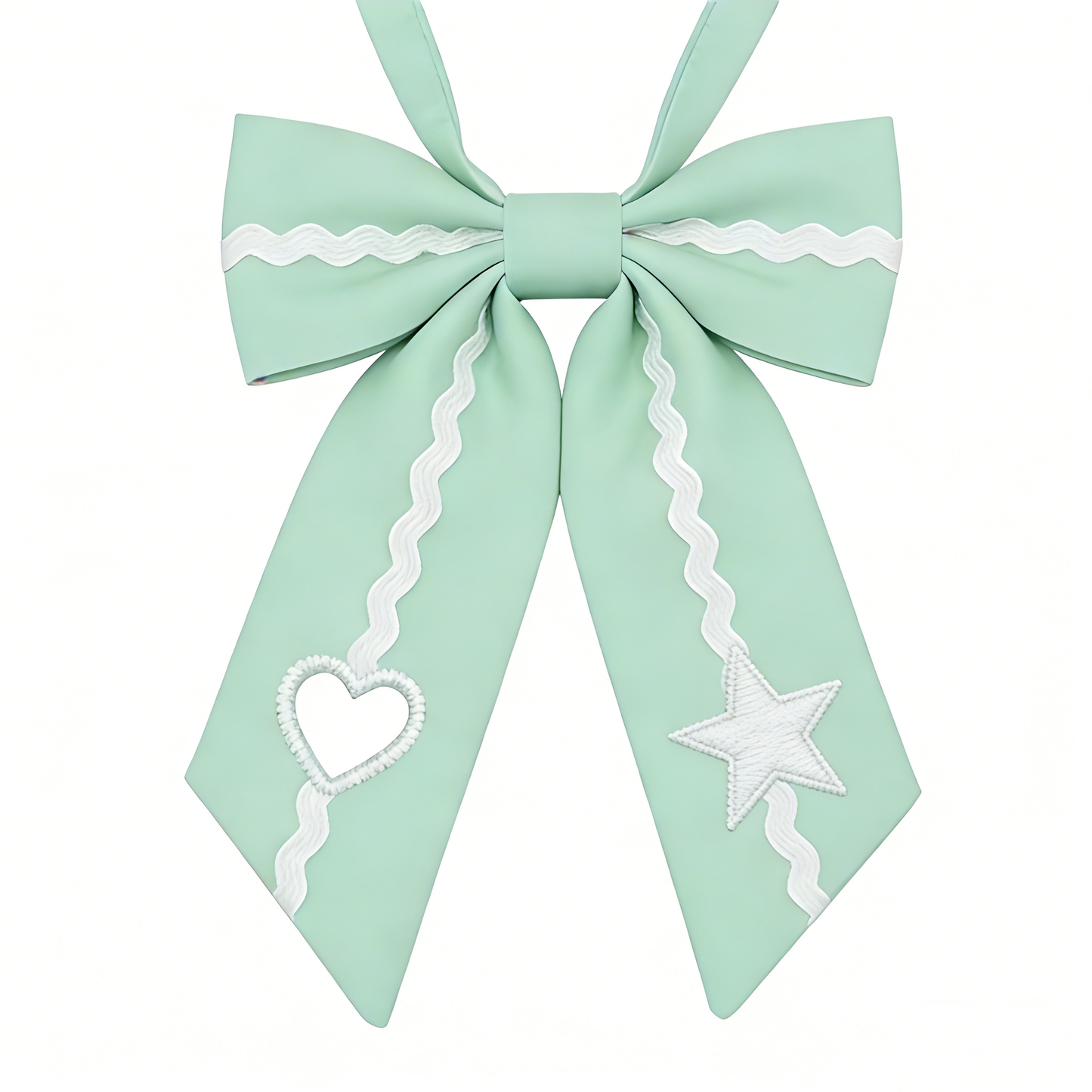 Mint Heart & Star Bow Tie