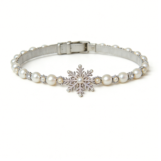 Pearl & Snowflake Choker Belt