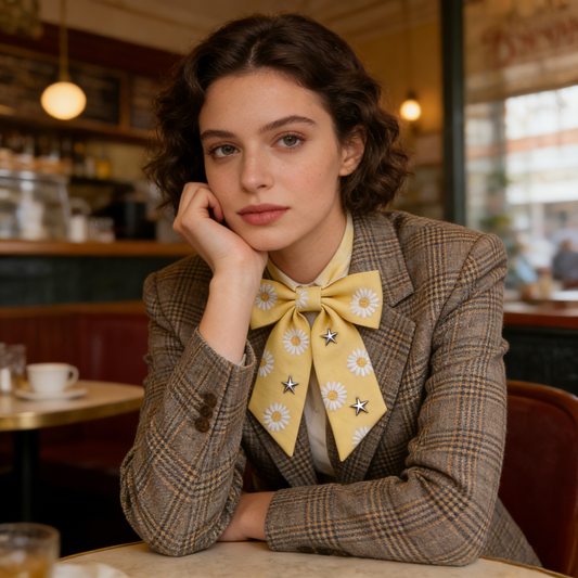 Yellow Daisy & Star Bow Tie