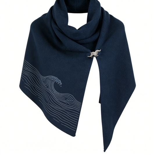 Lake Blue Ocean Wave Scarf