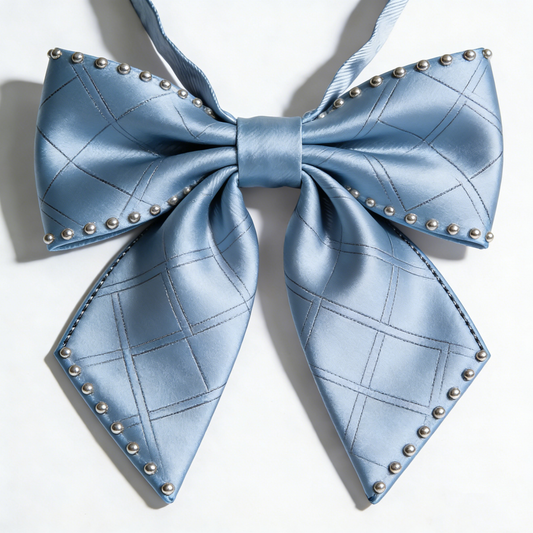 Light Blue Studded Bow Tie