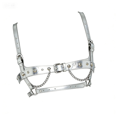 Silver Metallic Harness Belt