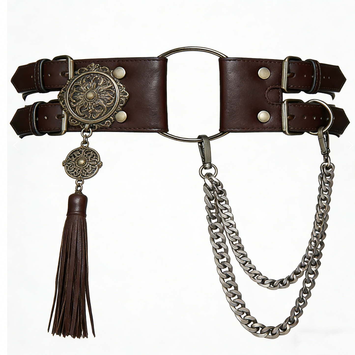 Steampunk Wide Leather Belt